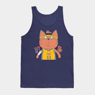 Cat Goof Hip Basketball Player Tank Top